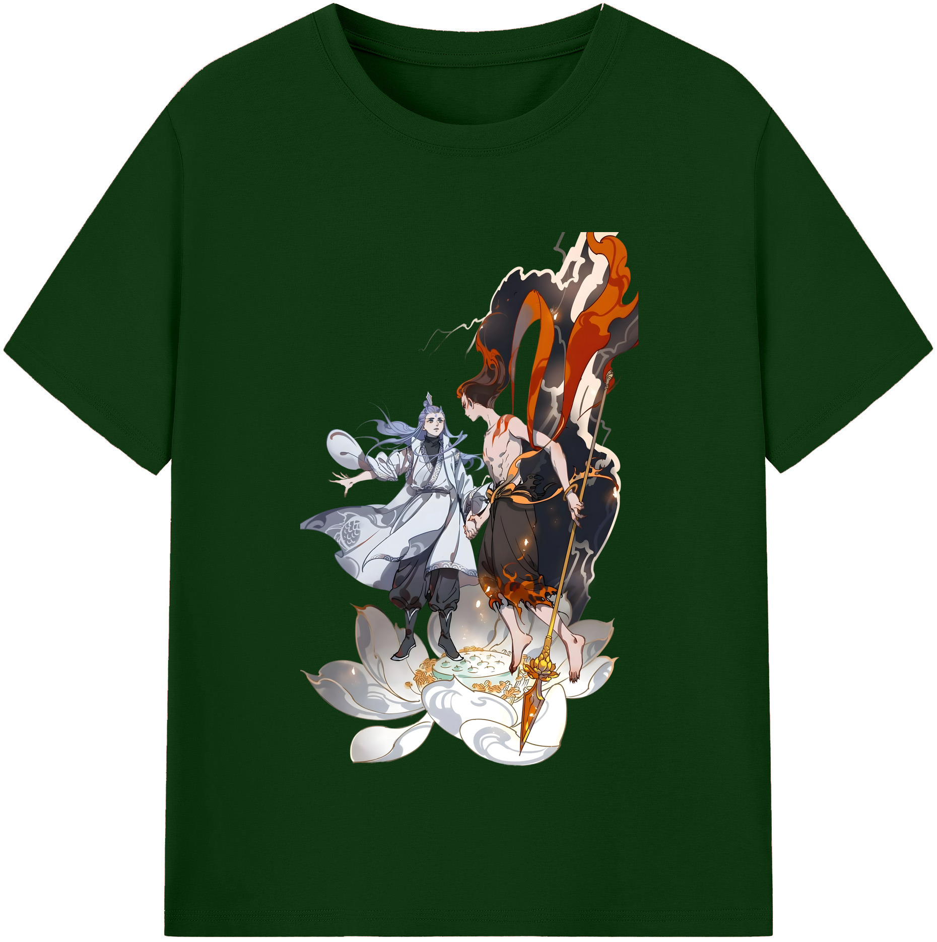 （画像用） Ne Zha 2 ナタ 魔童の大暴れ 綿100％半袖Tシャツ（フロントプリント）